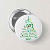 Joy kerstboom ronde button 5,7 cm (Voorkant /achterkant)