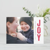 Joy kerstcadefoto feestdagenkaart (Staand voorkant)