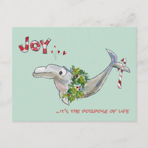 Joy Kerstdolphin Porpoise of Life Feestdagenkaart