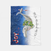 Joy Kerstdolphin Porpoise of Life Stars Fleece Deken (Voorkant)
