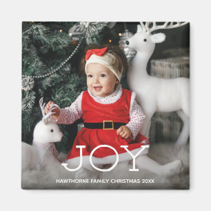 "JOY" kerstelegante luxe foto's op maat + tekst Magneet
