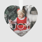 "JOY" kerstelegante luxe foto's op maat + tekst Ornament (voorkant)