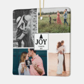 Joy kerstfamilie Foto collage Keramisch Ornament (Links)