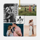 Joy kerstfamilie Foto collage Keramisch Ornament (Achterkant)