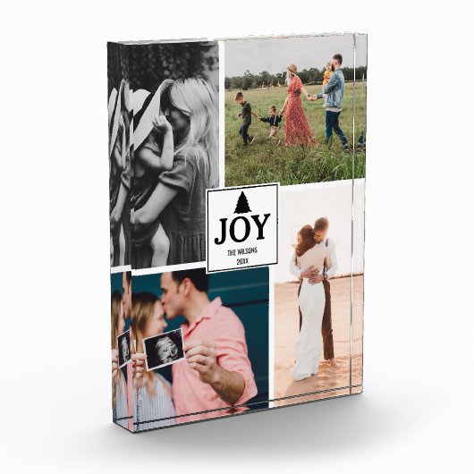 Joy kerstfamilie Foto collage Xmas Block (Links)