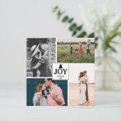 Joy Kerstfamilie Foto Collage Xmas Kaart (Staand voorkant)