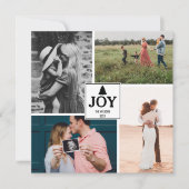 Joy Kerstfamilie Foto Collage Xmas Kaart (Voorkant)