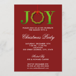 JOY kerstfeest uitnodiging