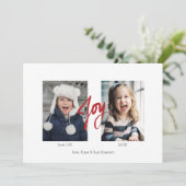 JOY kerstfeestay 2-fotokaart Feestdagenkaart (Staand voorkant)