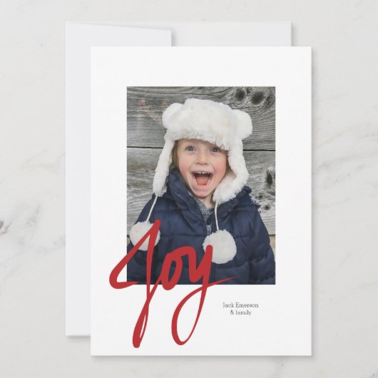 JOY kerstfeestay fotoplatte kaart (Voorkant)