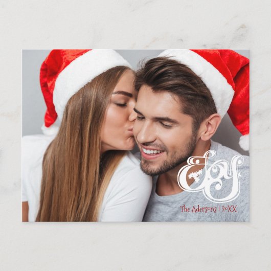 Joy Kerstfeestdag Foto Briefkaart (Voorkant)