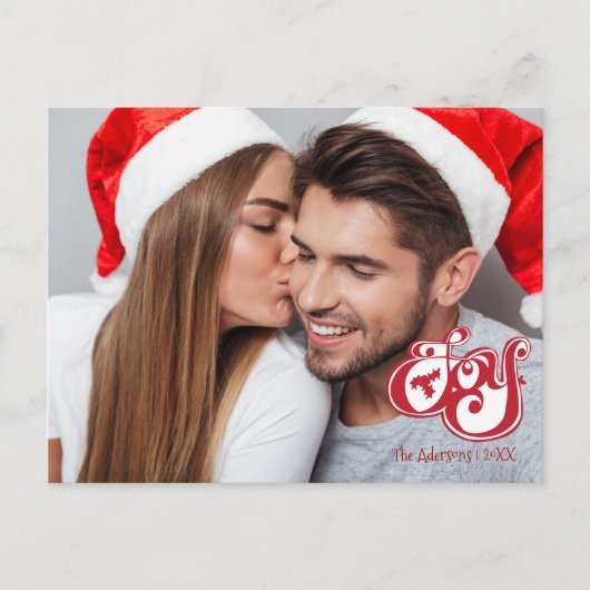Joy Kerstfeestdag Foto Briefkaart (Voorkant)