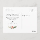 JOY kerstFloral met twee foto's collage Briefkaart (Achterkant)