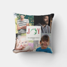 JOY Kerstfoto Collage 4 Familie Afbeeldingen Kussen