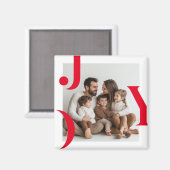 JOY Kerstfoto | Gepersonaliseerde vakantie Magneet (Voorkant / Achterkant)