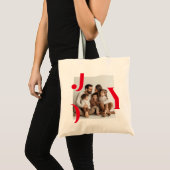 JOY Kerstfoto | Gepersonaliseerde vakantie Tote Bag (Voorkant (product))