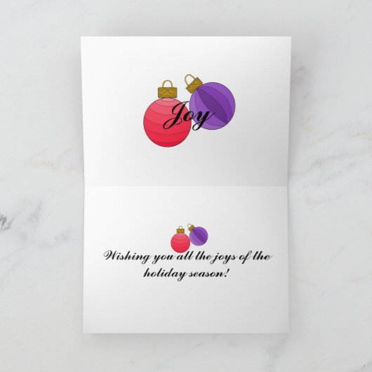 Joy - kerstkaart feestdagen kaart (Binnen)