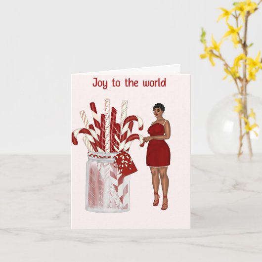 Joy-kerstkaart Kaart (Gele Bloem)