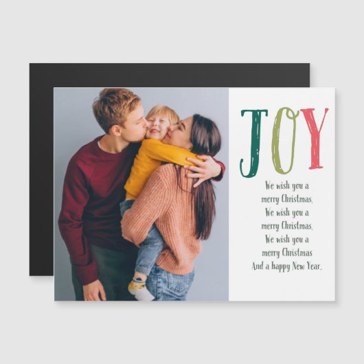 Joy kerstKaart met Carol (Voorkant / Achterkant)