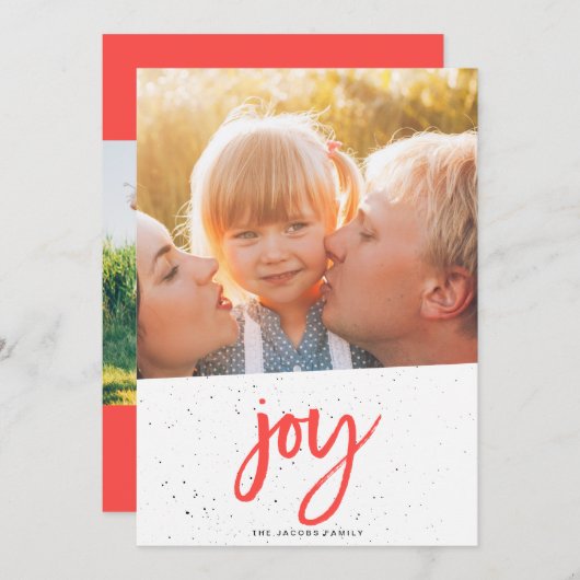 JOY kerstkaart [rood] (Voorkant / Achterkant)