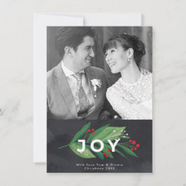 Joy kerstkerstwinterfotokaart feestdagenkaart