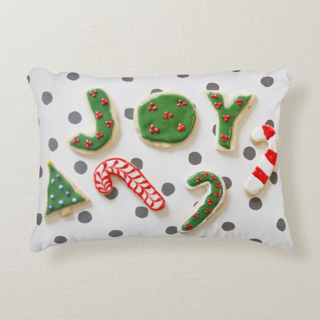 Joy kerstkoekjes accent kussen (Voorkant)