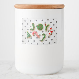 Joy kerstkoekjes voedselcontainer etiket