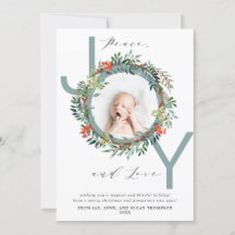JOY Kerstkrans Blauw Baby Foto