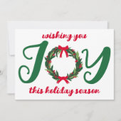 JOY Kerstkrans Hand-getrokken AANGEPASTE FOTO Feestdagenkaart (Voorkant)