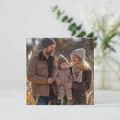 JOY Kerstkrans Hand-getrokken AANGEPASTE FOTO Feestdagenkaart (Staand voorkant)