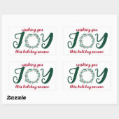 JOY Kerstkrans Hand-getrokken CUSTOM Rechthoekige Sticker (Vel)