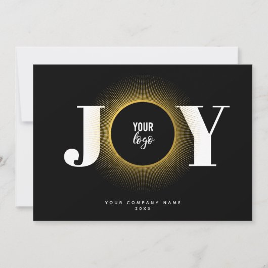 Joy Kerstmis Business Logo QR Code Corporate Feestdagenkaart (Voorkant)