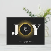 Joy Kerstmis Business Logo QR Code Corporate Feestdagenkaart (Staand voorkant)