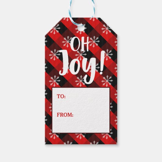 Joy Kerstmis Cadeaulabel (Voorkant)