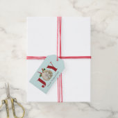Joy Kerstmis en Dollar Holly Berries Kustal Cadeaulabel (Met Touw)