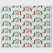 Joy Kerstmis en Dollar Holly Berries Kustal Cadeaupapier (Vlak)