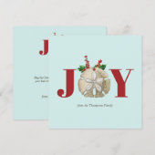 Joy Kerstmis en Dollar Holly Berries Kustal Feestdagenkaart (Voorkant / Achterkant)