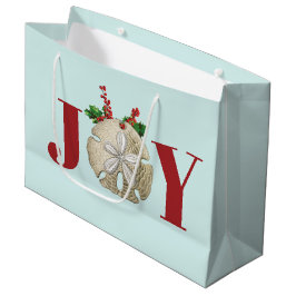 Joy Kerstmis en Dollar Holly Berries Kustal Groot Cadeauzakje