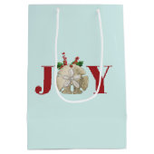 Joy Kerstmis en Dollar Holly Berries Kustal Medium Cadeauzakje (Achterkant)