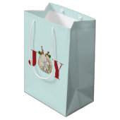 Joy Kerstmis en Dollar Holly Berries Kustal Medium Cadeauzakje (Achterkant Gekanteld)