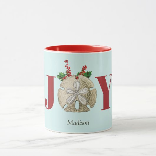 Joy Kerstmis en Dollar Holly Berries Kustal Mok (Midden)