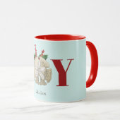 Joy Kerstmis en Dollar Holly Berries Kustal Mok (Voorkant rechts)