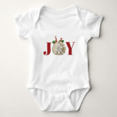 Joy Kerstmis en Dollar Holly Berries Kustal Romper (Voorkant)