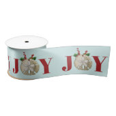 Joy Kerstmis en Dollar Holly Berries Kustal Satijnen Lint (Spoel)