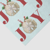 Joy Kerstmis en Dollar Holly Berries Kustal Tissuepapier (Detail)