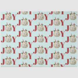 Joy Kerstmis en Dollar Holly Berries Kustal Tissuepapier