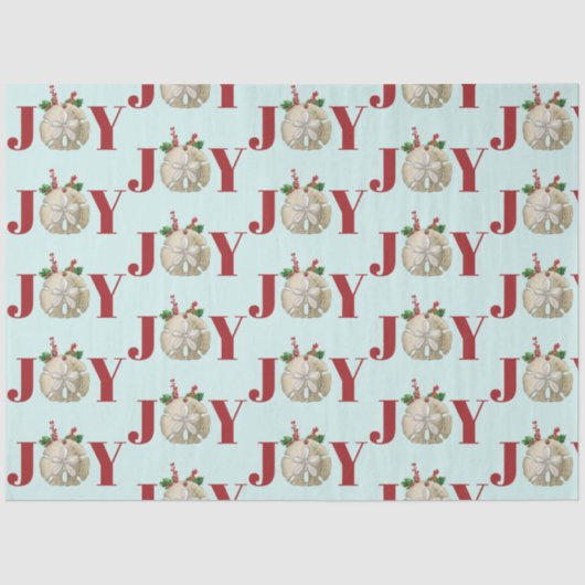 Joy Kerstmis en Dollar Holly Berries Kustal Tissuepapier (Voorkant)