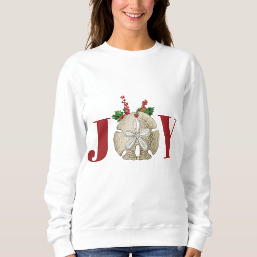 Joy Kerstmis en Dollar Holly Berries Kustal Trui (Voorkant)