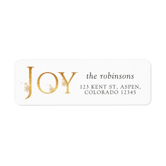 Joy Kerstmis Etiket (Voorkant)