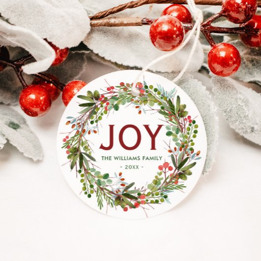 Joy - Kerstmis - Familienaam Bedankjes Labels
